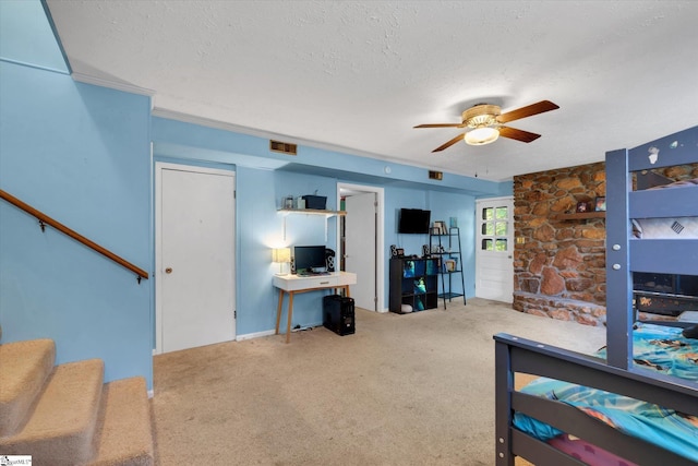 5 Nova St, Taylors, SC 29687 - bedroom with an office area, carpet floors, and a textured ceiling