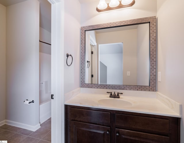 215 Wando Way, Greer, SC 29650 - bathroom with vanity, tile patterned flooring, and shower / washtub combination