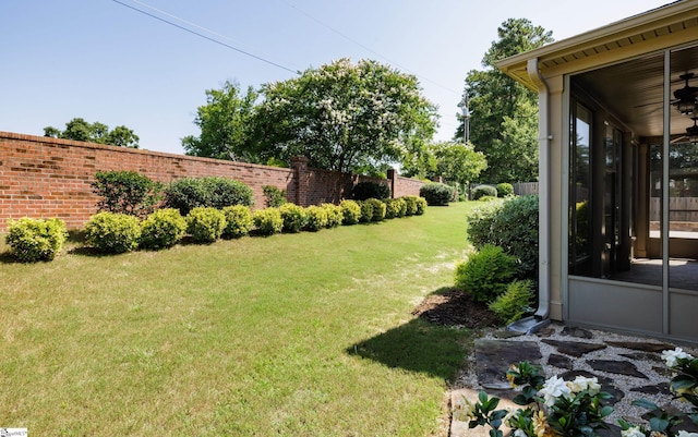 215 Wando Way, Greer, SC 29650 - view of yard featuring ceiling fan and a sunroom