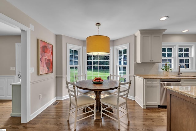 111 Brandon Way, Simpsonville, SC 29681 - dining space featuring healthy amount of natural light, dark wood-style floors, and recessed lighting