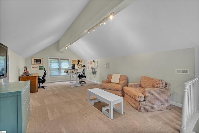 111 Brandon Way, Simpsonville, SC 29681 - sitting room featuring track lighting, light colored carpet, and an office area