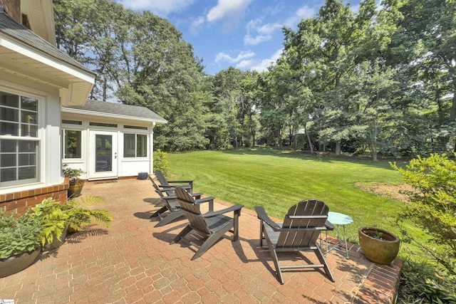 111 Brandon Way, Simpsonville, SC 29681 - view of patio / terrace featuring view of wooded area
