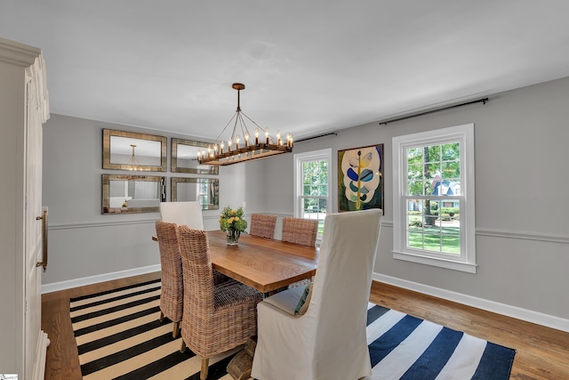 111 Brandon Way, Simpsonville, SC 29681 - dining space with a chandelier and wood finished floors