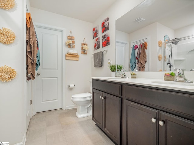126 Blue Springs Way, Simpsonville, SC 29680 - bathroom with double vanity, tile patterned floors, and a shower
