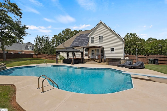 6 Mandarin Cir, Taylors, SC 29687 - view of pool with a gazebo, a fenced backyard, a patio, and a diving board