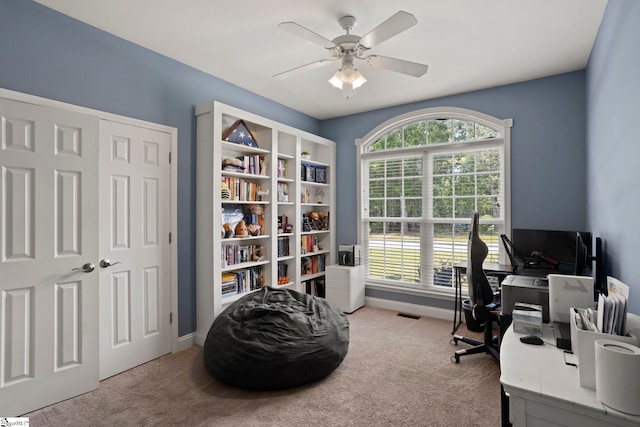 6 Mandarin Cir, Taylors, SC 29687 - carpeted office with a ceiling fan and baseboards