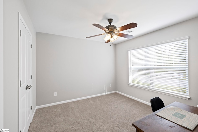 259 Millen Dr, Woodruff, SC 29388 - carpeted office with baseboards and ceiling fan