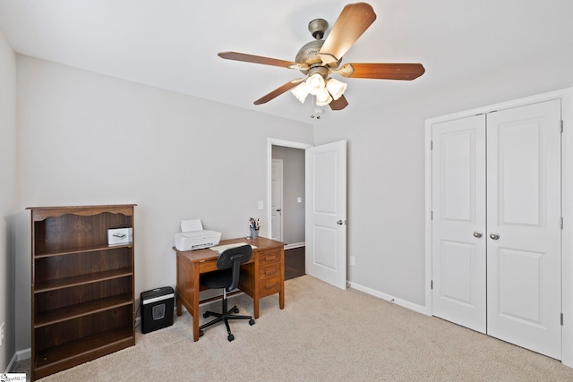 259 Millen Dr, Woodruff, SC 29388 - home office featuring a ceiling fan and carpet flooring