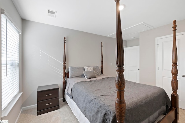 259 Millen Dr, Woodruff, SC 29388 - bedroom with attic access and light carpet