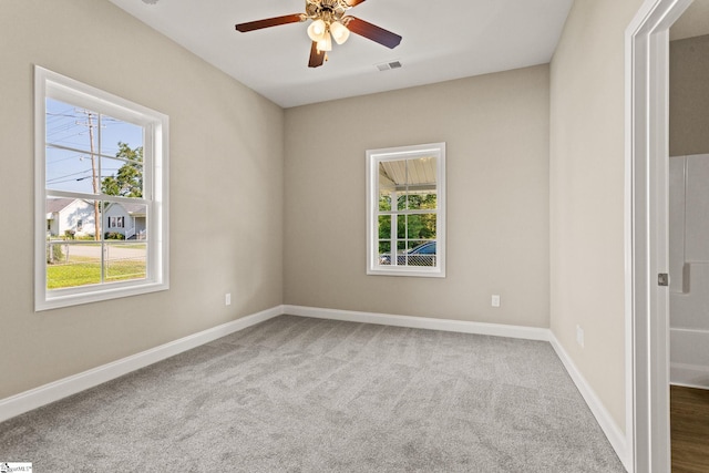1231 Apalache St, Greer, SC 29651 - spare room with ceiling fan and carpet flooring