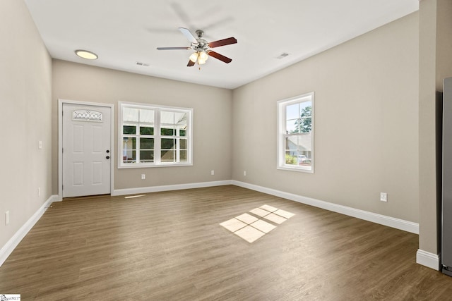 1231 Apalache St, Greer, SC 29651 - spare room featuring ceiling fan and wood finished floors