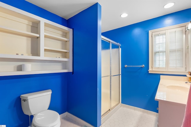 217 Devenger Rd, Greer, SC 29650 - full bathroom with a stall shower, tile patterned flooring, and vanity