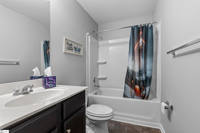 626 Duncan Station Dr, Duncan, SC 29334 - full bathroom with shower / bath combo with shower curtain, vanity, and stone finish flooring