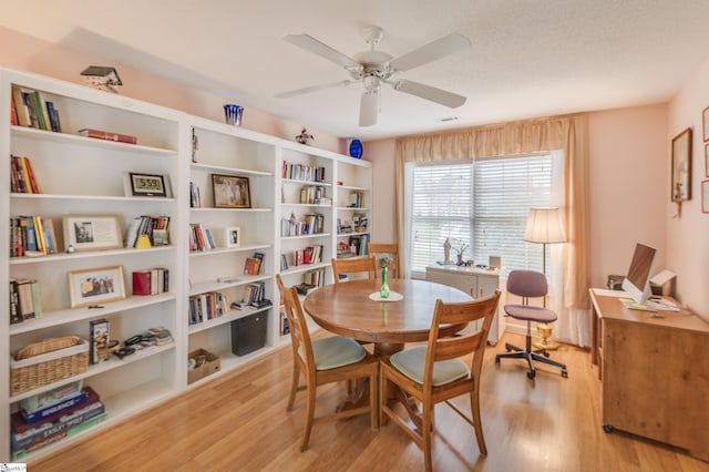 110 Baldwin Pl, Easley, SC 29642 - dining space featuring light wood-style floors, ceiling fan, and a desk