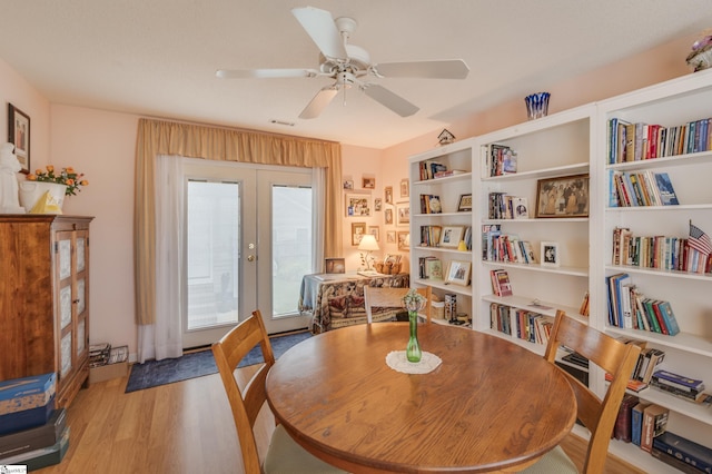 110 Baldwin Pl, Easley, SC 29642 - dining room featuring french doors, wood finished floors, and ceiling fan