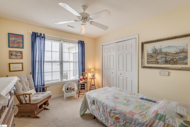 110 Baldwin Pl, Easley, SC 29642 - bedroom with a closet, carpet, and ceiling fan