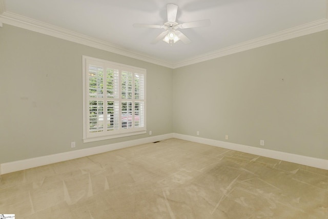 3 Henson Pl, Greer, SC 29650 - unfurnished room with crown molding, light carpet, and a ceiling fan