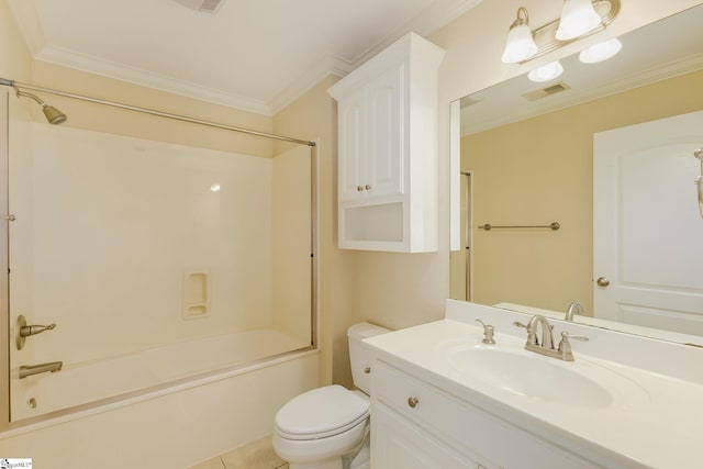 3 Henson Pl, Greer, SC 29650 - bathroom featuring vanity, ornamental molding, and tub / shower combination