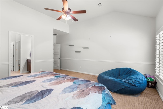 505 E Czardas Way, Woodruff, SC 29375 - bedroom with lofted ceiling, carpet, and a ceiling fan
