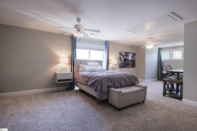 101 Stonewash Way, Greer, SC 29650 - bedroom with attic access, carpet flooring, and a ceiling fan
