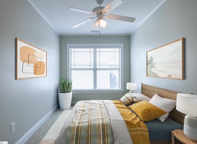 101 Stonewash Way, Greer, SC 29650 - carpeted bedroom featuring crown molding and a ceiling fan