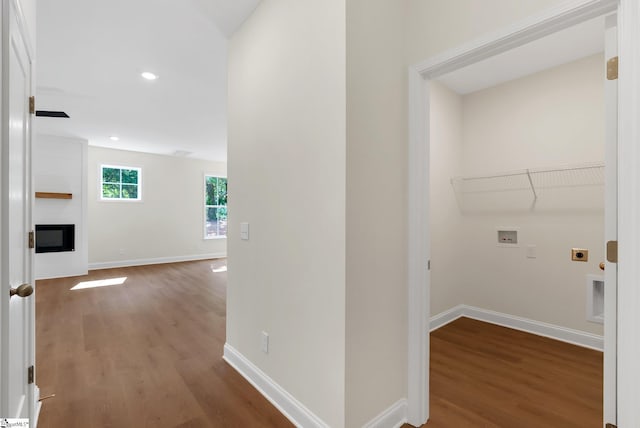 293 Pine Hills Rd, Woodruff, SC 29388 - hallway with wood finished floors and recessed lighting