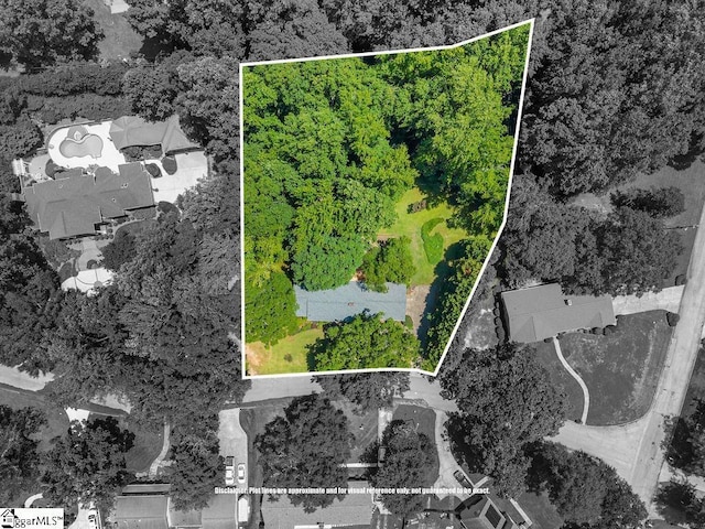 111 Bonwood Ave, Simpsonville, SC 29681 - aerial view of property and surrounding area with property boundaries highlighted