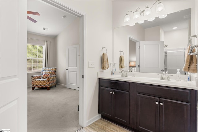 710 Westwood Rd, Lyman, SC 29365 - full bath with double vanity and a ceiling fan
