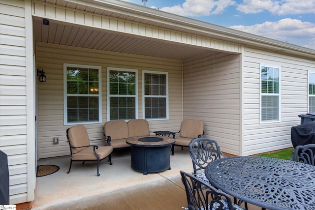 710 Westwood Rd, Lyman, SC 29365 - view of patio featuring an outdoor living space with a fire pit, area for grilling, and outdoor dining area