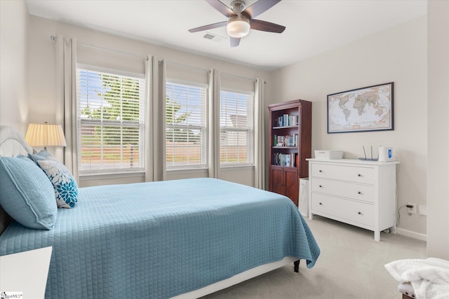 710 Westwood Rd, Lyman, SC 29365 - bedroom with multiple windows, light colored carpet, and a ceiling fan