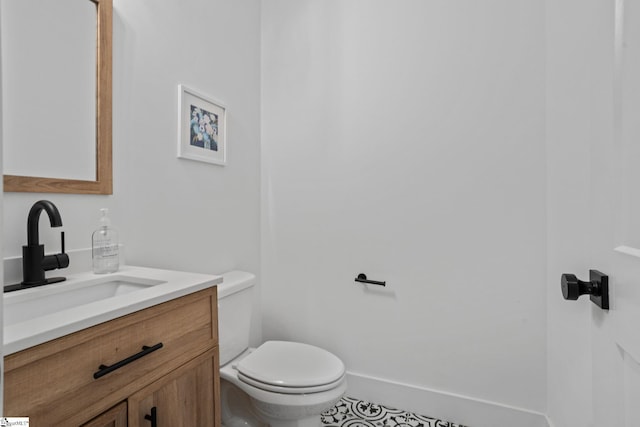 12 Beech Creek Ct, Greer, SC 29651 - half bath with vanity and tile patterned floors