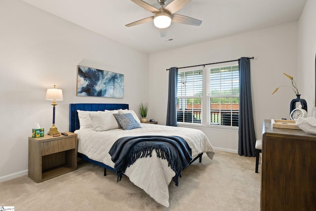 430 Cloverland Ln, Duncan, SC 29334 - bedroom with light colored carpet and a ceiling fan