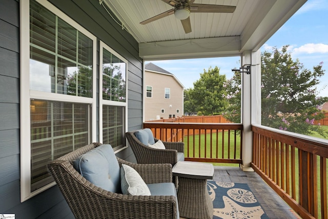 430 Cloverland Ln, Duncan, SC 29334 - wooden deck featuring a ceiling fan