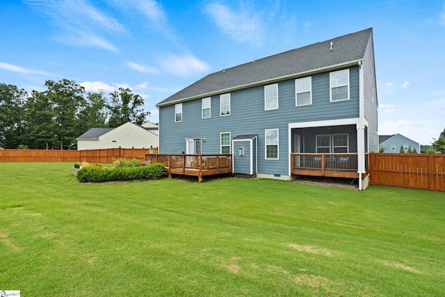 430 Cloverland Ln, Duncan, SC 29334 - back of property featuring a fenced backyard and a deck