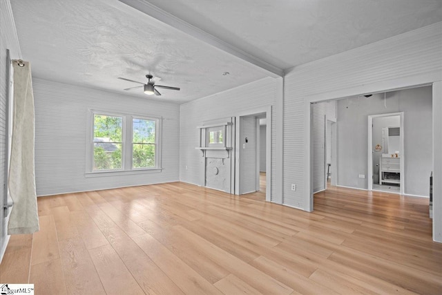 313 S Georgia Ave, Chesnee, SC 29323 - unfurnished living room featuring light wood-style flooring and ceiling fan