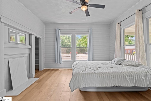 313 S Georgia Ave, Chesnee, SC 29323 - bedroom featuring light wood finished floors, crown molding, and a ceiling fan
