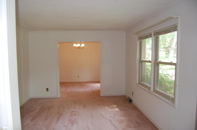 16 Heathwood Cir, Taylors, SC 29687 - carpeted empty room featuring a chandelier and crown molding