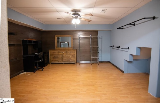 124 Grand Oak Dr, Pendleton, SC 29670 - living room featuring a ceiling fan, light wood-style flooring, and a drop ceiling