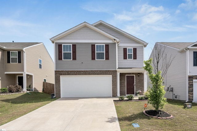 1808 Bridle Ln, Roebuck, SC 29376 - view of front facade with concrete driveway, brick siding, and an attached garage