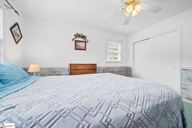 200 Camille St, Easley, SC 29642 - bedroom with carpet flooring, a closet, and ceiling fan