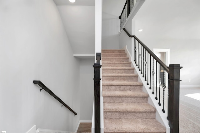 913 Wild Pine Ct, Duncan, SC 29334 - stairway featuring recessed lighting and carpet