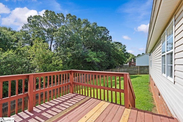 263 Cornelson Dr, Greer, SC 29651 - wooden deck with a fenced backyard