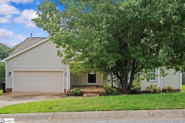 263 Cornelson Dr, Greer, SC 29651 - obstructed view of property featuring concrete driveway, a front yard, and a shingled roof