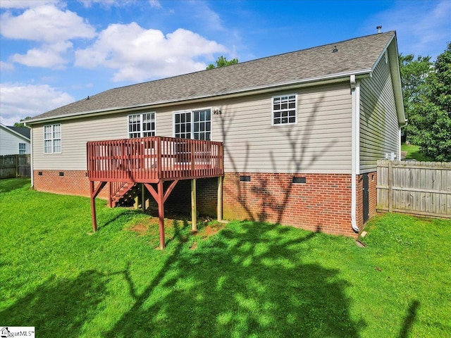 263 Cornelson Dr, Greer, SC 29651 - back of property with crawl space and a deck