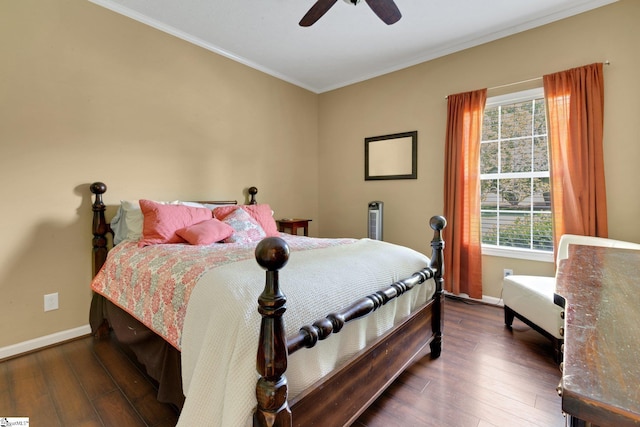 1893 Lake Cunningham Rd, Greer, SC 29651 - bedroom featuring ornamental molding, multiple windows, hardwood / wood-style floors, and ceiling fan