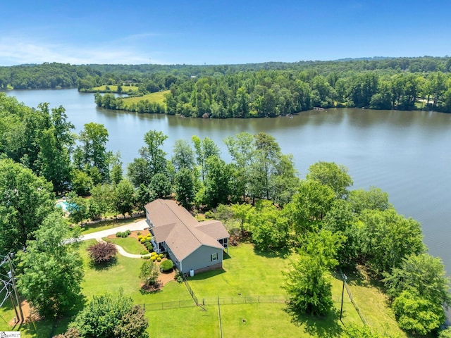 1893 Lake Cunningham Rd, Greer, SC 29651 - view from above of property with a nearby body of water and a heavily wooded area