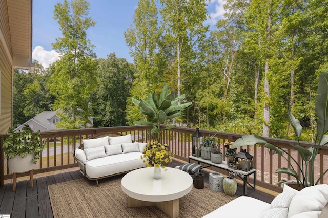 18003 Clermont Cir, Seneca, SC 29678 - wooden deck with an outdoor hangout area