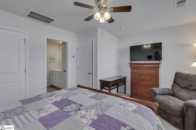 9 Table Mountain Trl, Greer, SC 29651 - bedroom with connected bathroom and a ceiling fan