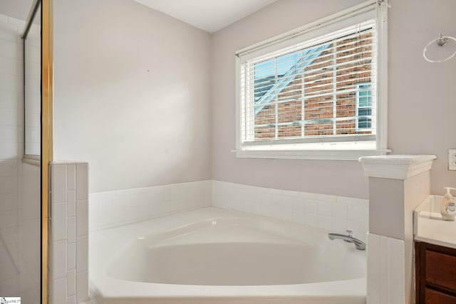 108 Myrtle Way, Greer, SC 29650 - bathroom featuring a garden tub and vanity