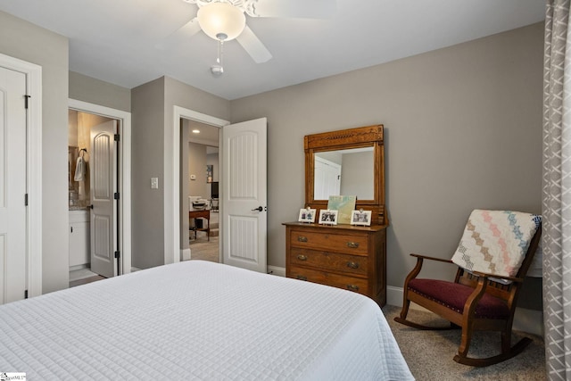 203 Piper Glen Ln, Inman, SC 29349 - bedroom with carpet, ceiling fan, and ensuite bath